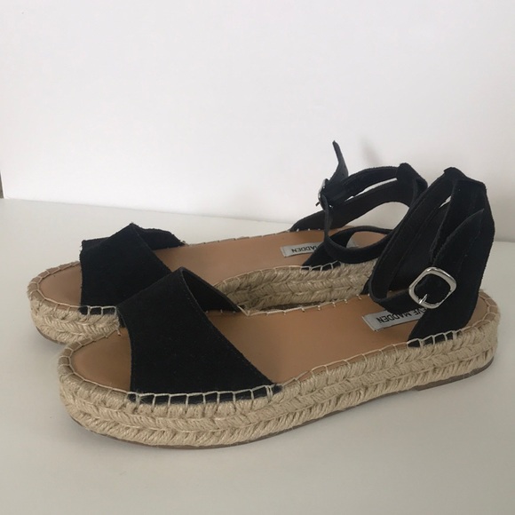 Steve Madden Shoes - Steve Madden Ankle Strap Black Espadrilles